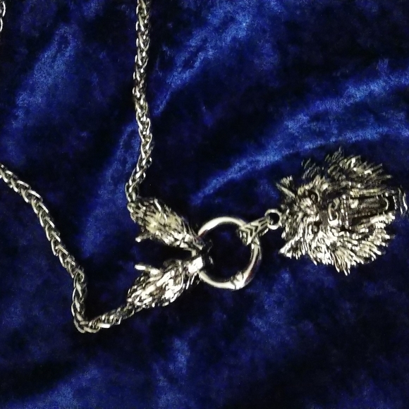 Wolf head Stainless Steel Pendant Flexible 24" Necklace Chain Unisex Gothic - Picture 4 of 15